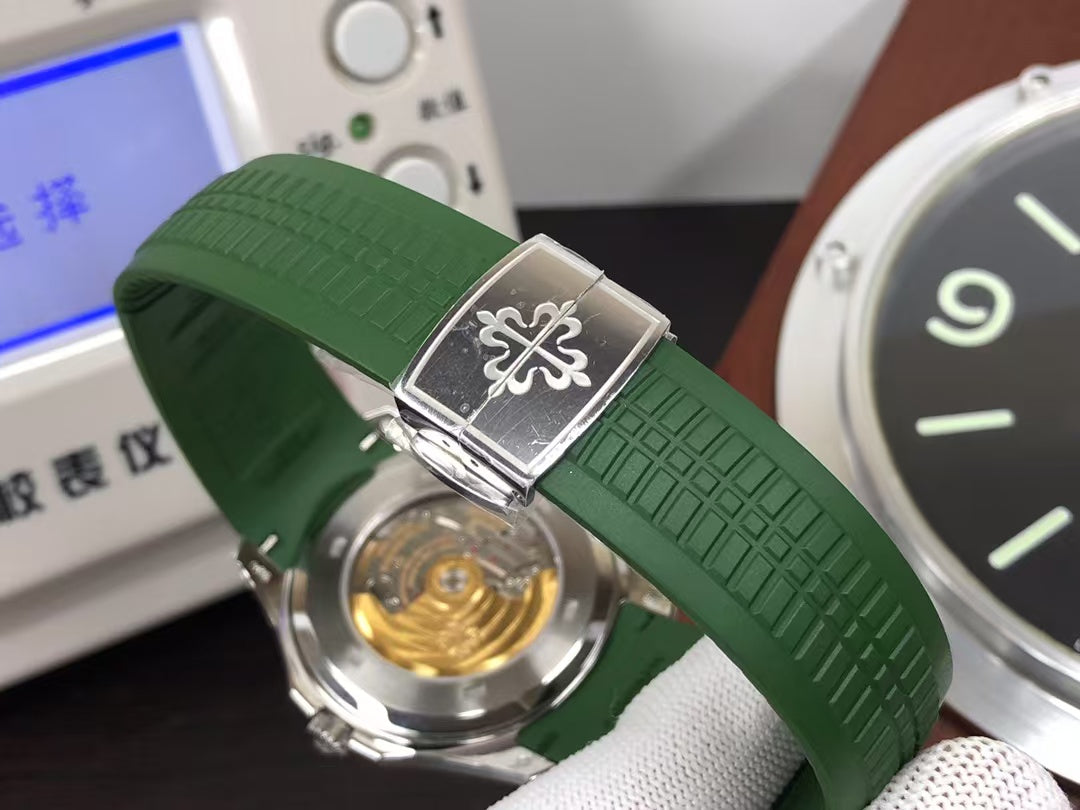 pp Aquanaut 5168G Stainless Steel Case Green Dial Green Rubber Band with 330 Movement