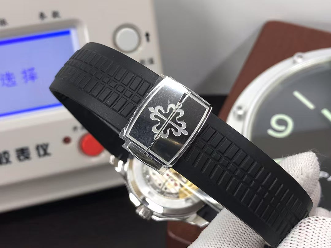 pp Aquanaut 5164 Travel Time 324 Movement Grey Dial Black Rubber Strap
