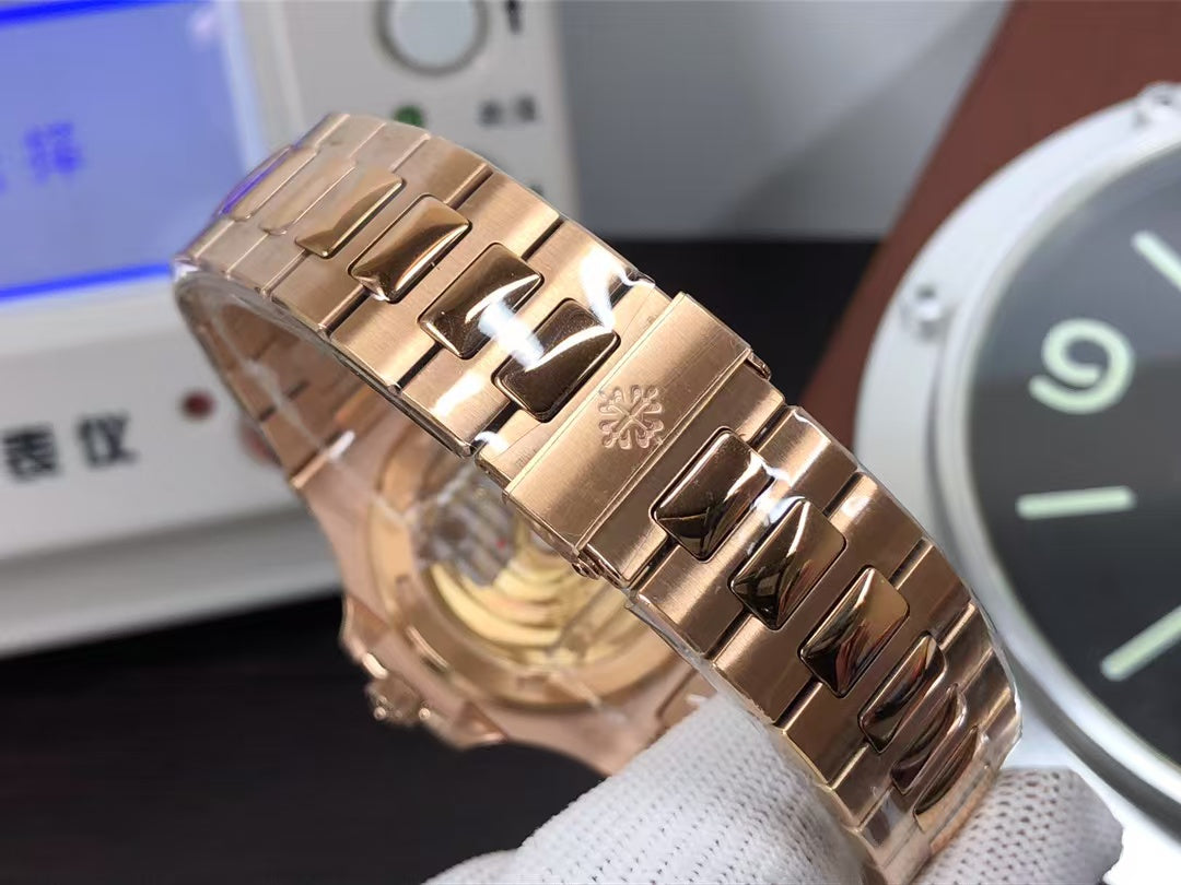 pp Nautilus 5711 Rose Gold Case Diamond Bezel Grey Dial with 324 Movement