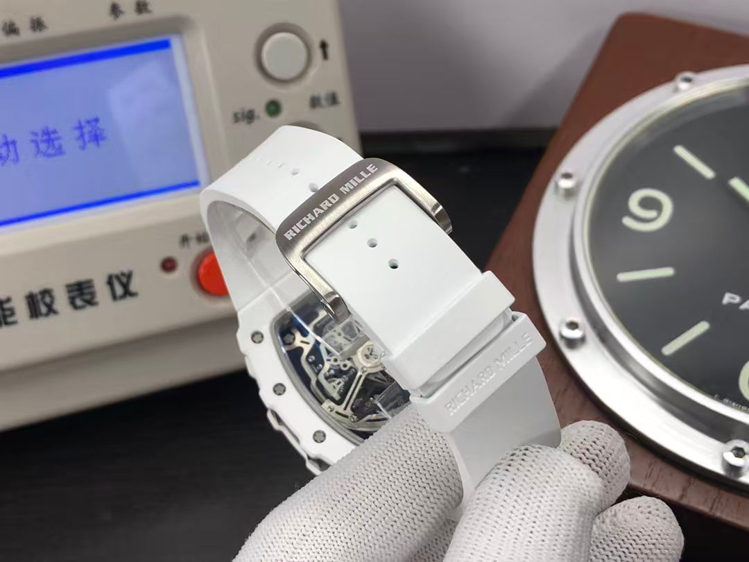 RM RM011 03 White Ceramic Case RMAC3 Movement White Rubber Strap