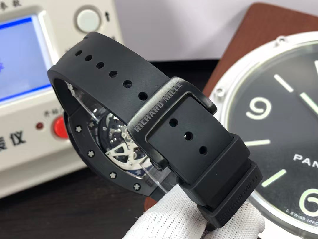 RM RM011 Felipe Massa Titanium Flyback Chronograph RMAC1 Movement Black Ceramic Case Black Rubber Strap