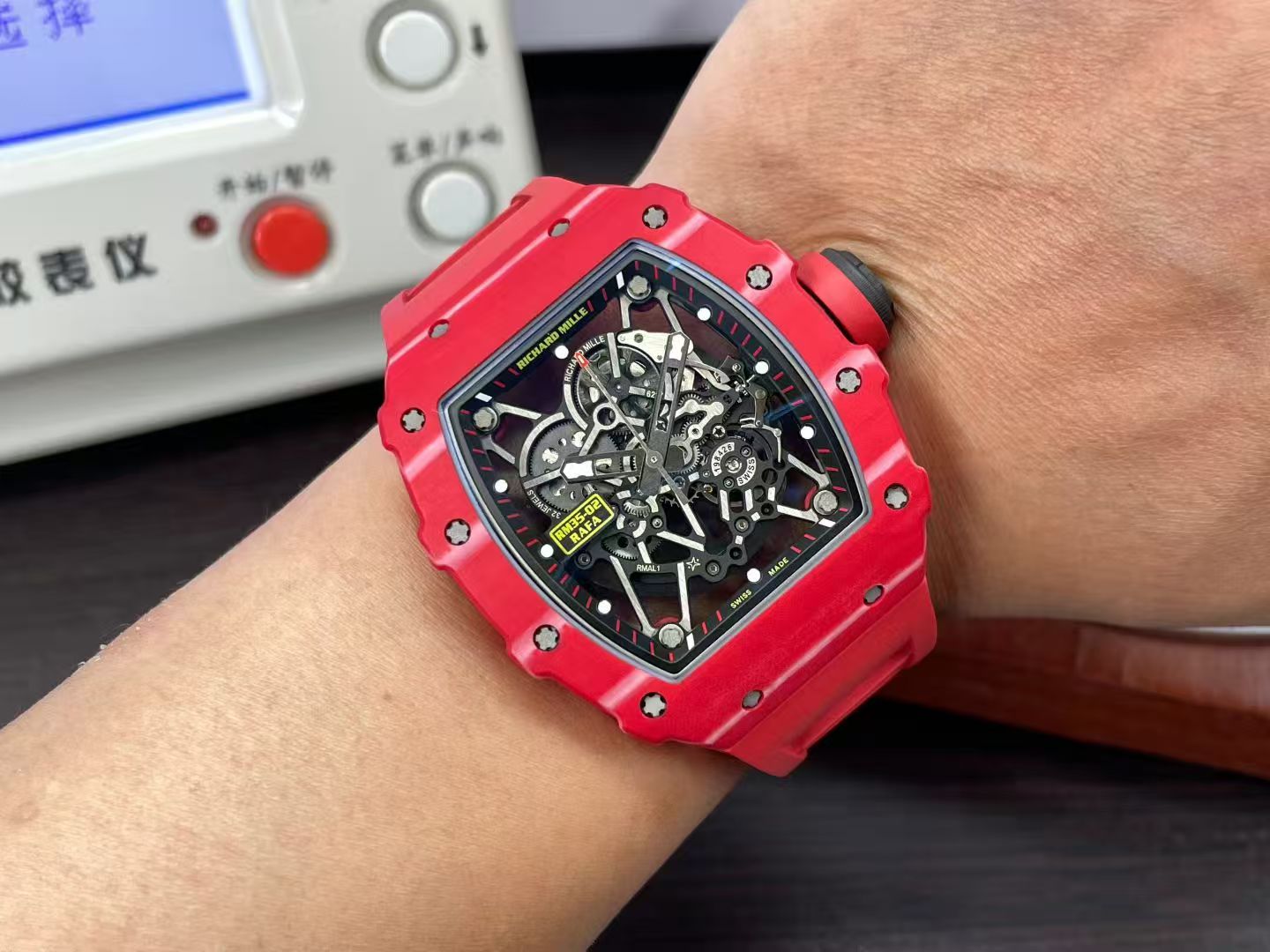 RM35-02 Rafael Nadal Red Devil Red Carbon Case RMAL1 Free Sprung Balance