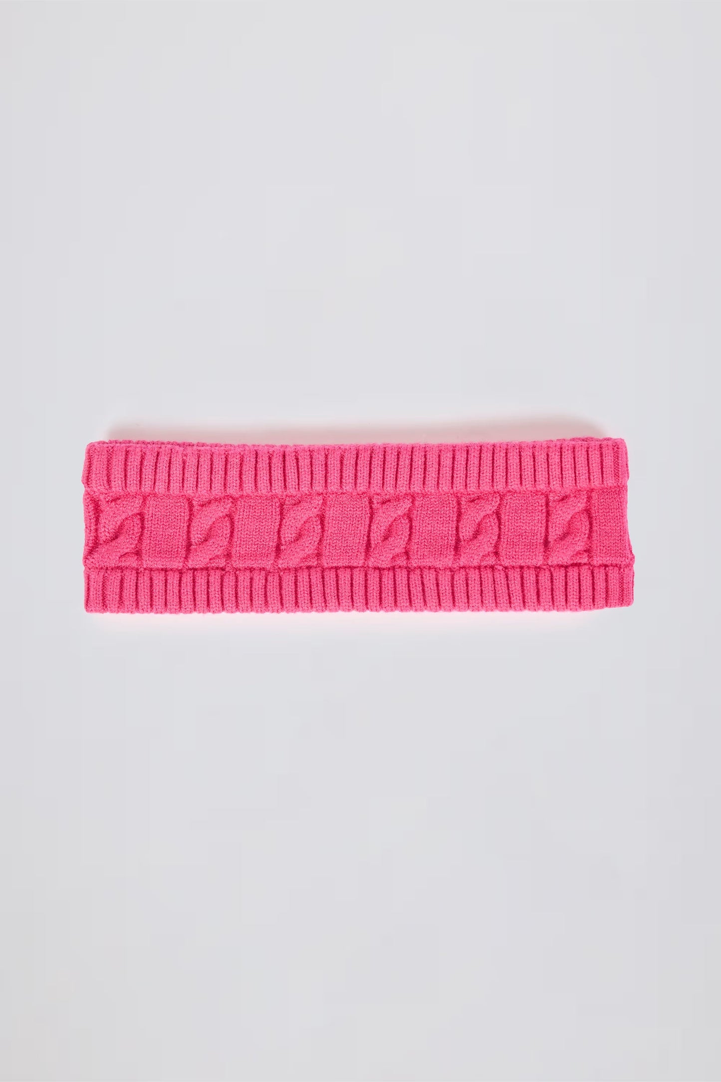 Cable-Knit Headband in Hot Pink