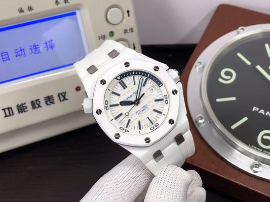 ap Royal Oak Offshore Diver 15707 White Ceramic with 3120 Movement