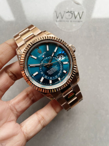 Noob FACTORY 1:1 Rolex Sky-Dweller 326935 RG/SS Turquosi Dial