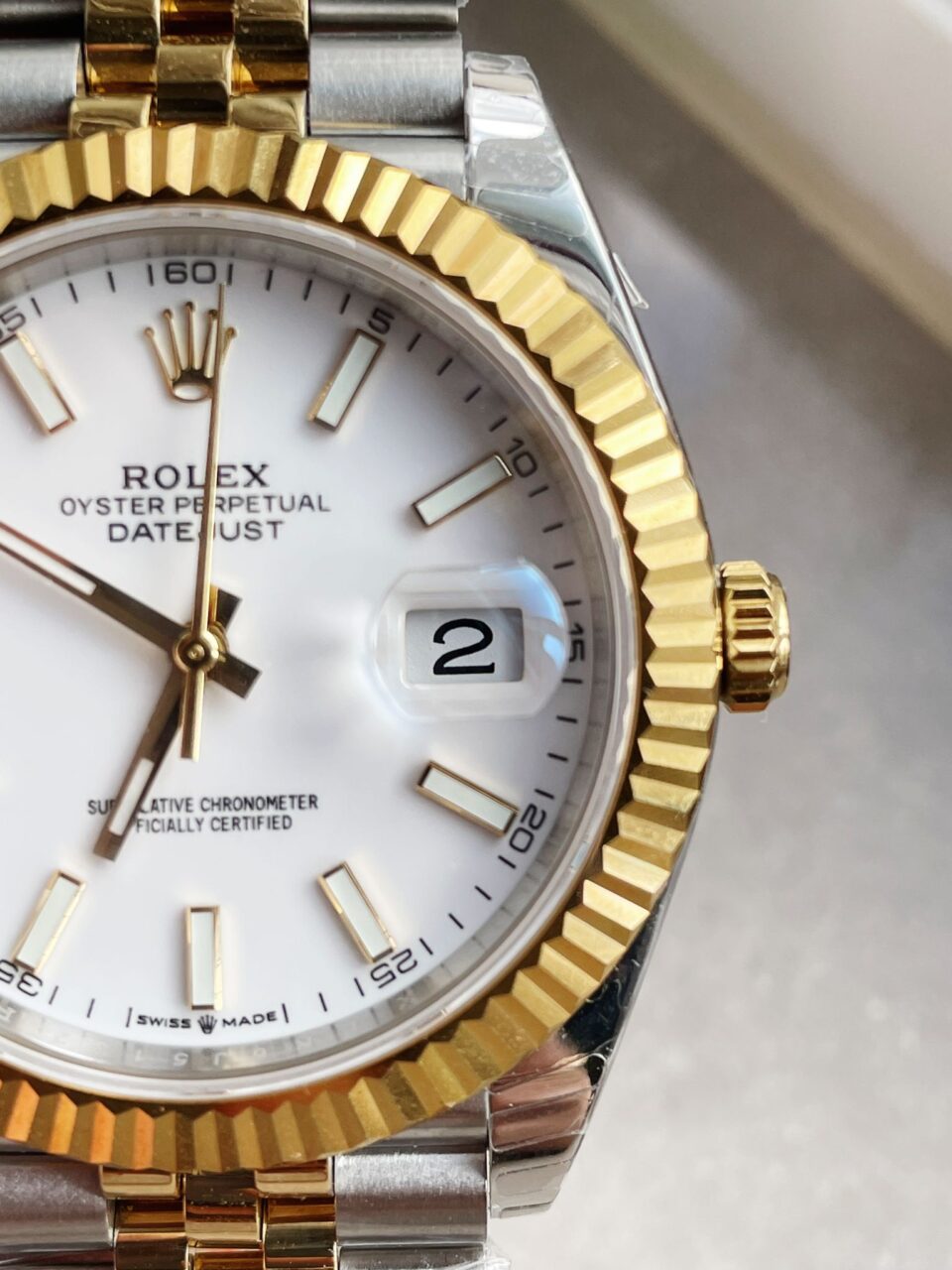 EW Factory 1:1 Rolex DateJust 41 126333 SS/YG Best Edition 904L Steel White Stick Dial