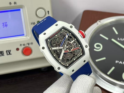 RM RM67 02 France White NTPT Case Blue Nylon Band CRMA7 Movement