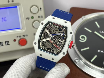 RM RM67 02 France White NTPT Case Blue Nylon Band CRMA7 Movement