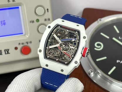 RM RM67 02 France White NTPT Case Blue Nylon Band CRMA7 Movement