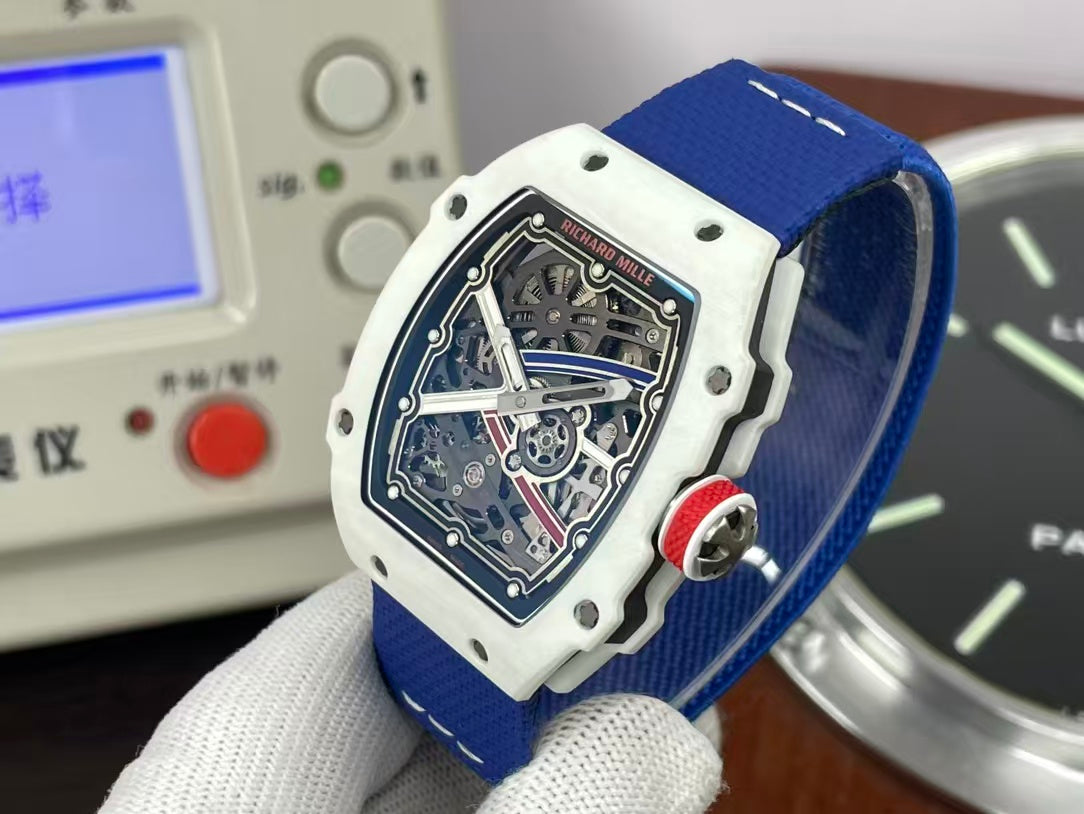 RM RM67 02 France White NTPT Case Blue Nylon Band CRMA7 Movement