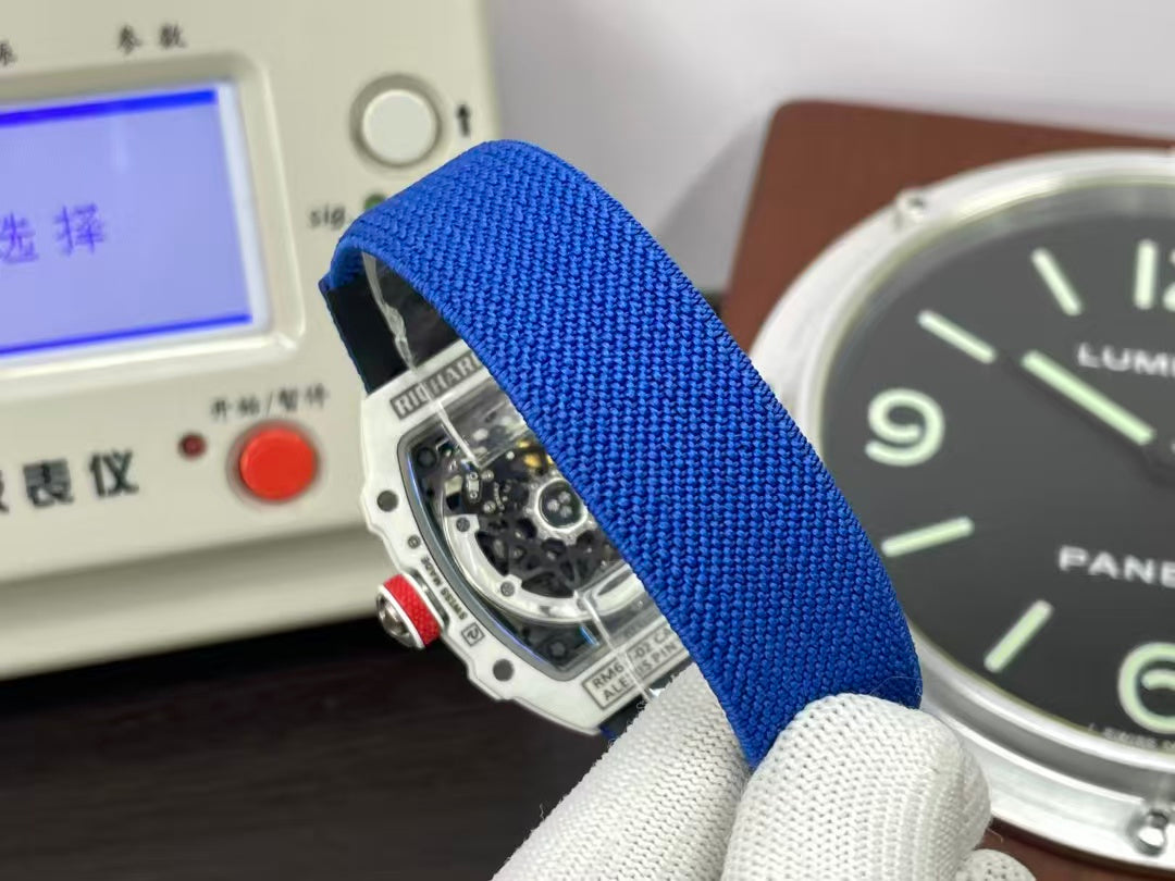 RM RM67 02 France White NTPT Case Blue Nylon Band CRMA7 Movement