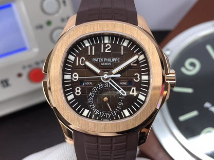 pp Aquanaut 5164R Rose Gold Case Brown Dial Brown Rubber Strap