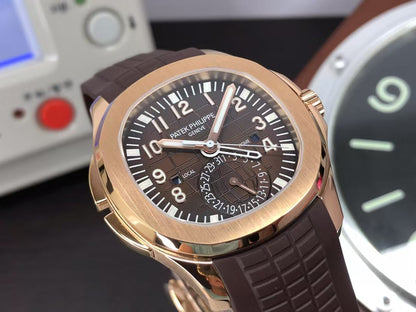 pp Aquanaut 5164R Rose Gold Case Brown Dial Brown Rubber Strap