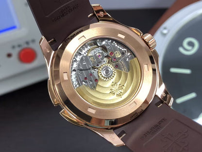 pp Aquanaut 5164R Rose Gold Case Brown Dial Brown Rubber Strap