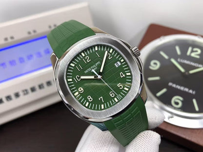 pp Aquanaut 5168G Stainless Steel Case Green Dial Green Rubber Band with 330 Movement