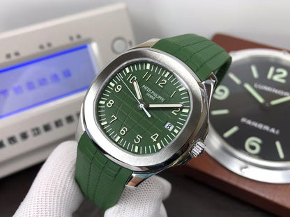 pp Aquanaut 5168G Stainless Steel Case Green Dial Green Rubber Band with 330 Movement
