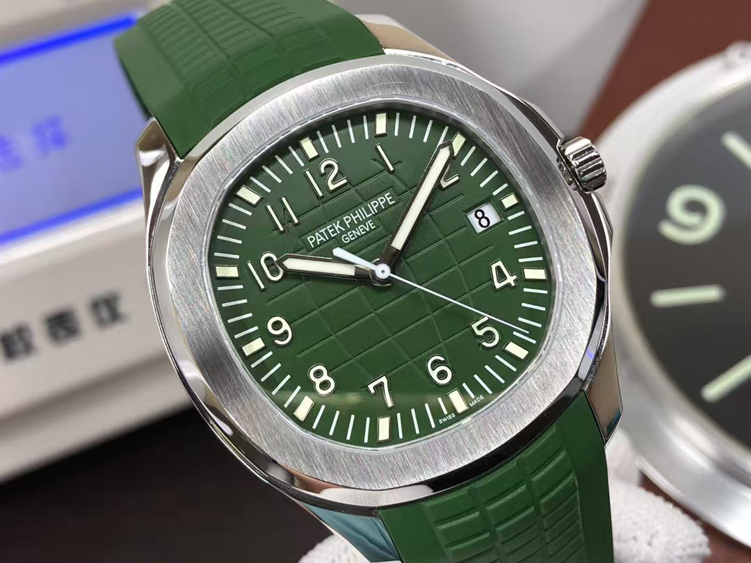 pp Aquanaut 5168G Stainless Steel Case Green Dial Green Rubber Band with 330 Movement