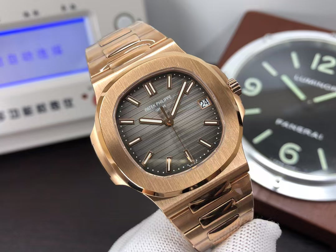 pp Nautilus 5711 Rose Gold Case Grey Dial 324 Movement