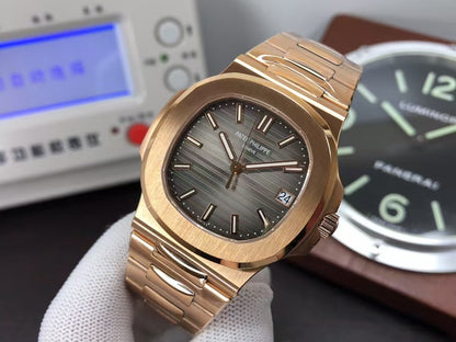 pp Nautilus 5711 Rose Gold Case Grey Dial 324 Movement
