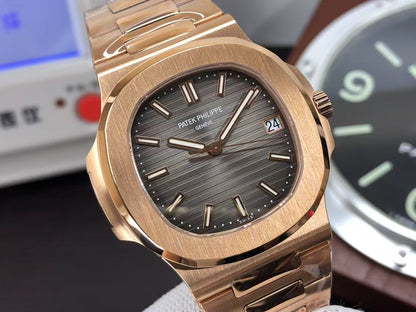 pp Nautilus 5711 Rose Gold Case Grey Dial 324 Movement