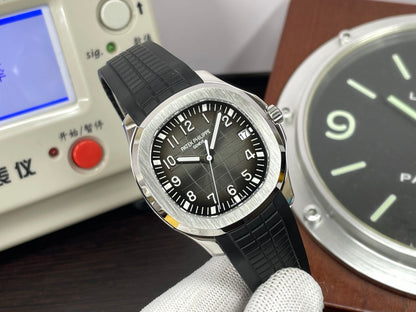 Swiss Geneve pp Aquanaut 5167 Grey Dial 330 Movement with Black Rubber Band