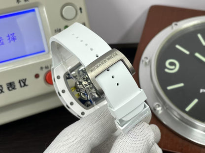 RM RM061 01 Yohan Blake White Ceramic Case RMUL2 Movement White Rubber Band