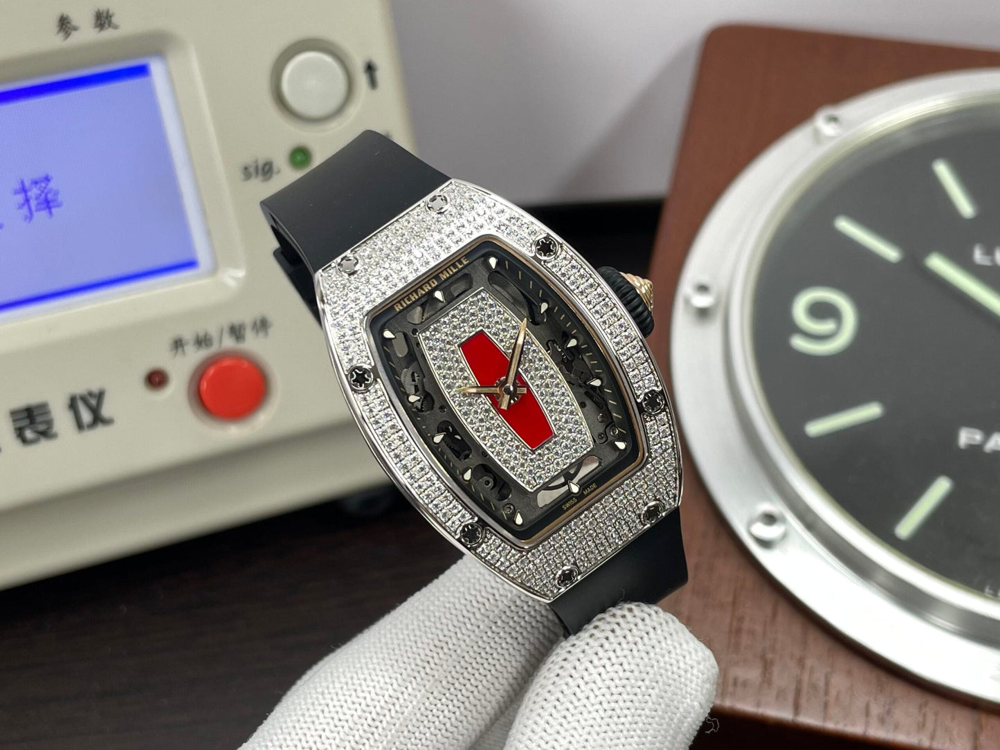 RM RM07 01 Snow Diamond CRMA2 Automatic Movement with Black Rubber Band