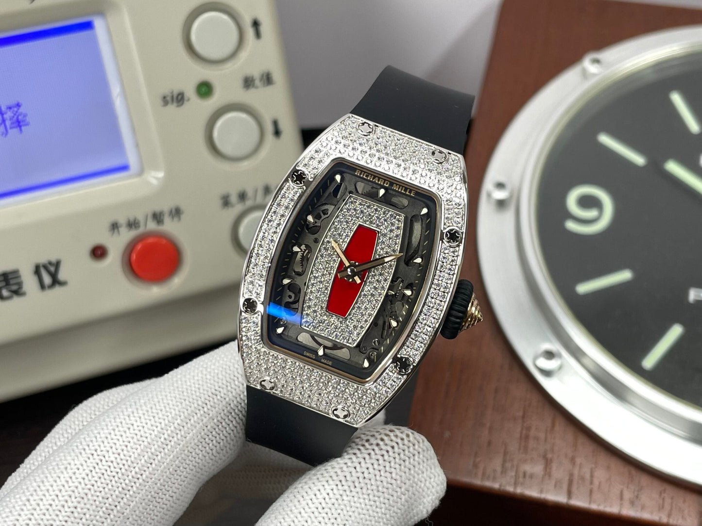 RM RM07 01 Snow Diamond CRMA2 Automatic Movement with Black Rubber Band