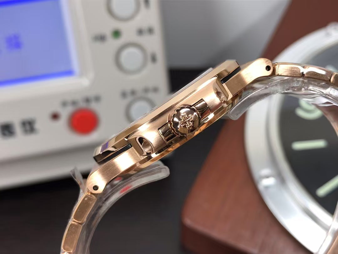 pp Nautilus 5711 Rose Gold Case Diamond Bezel Grey Dial with 324 Movement