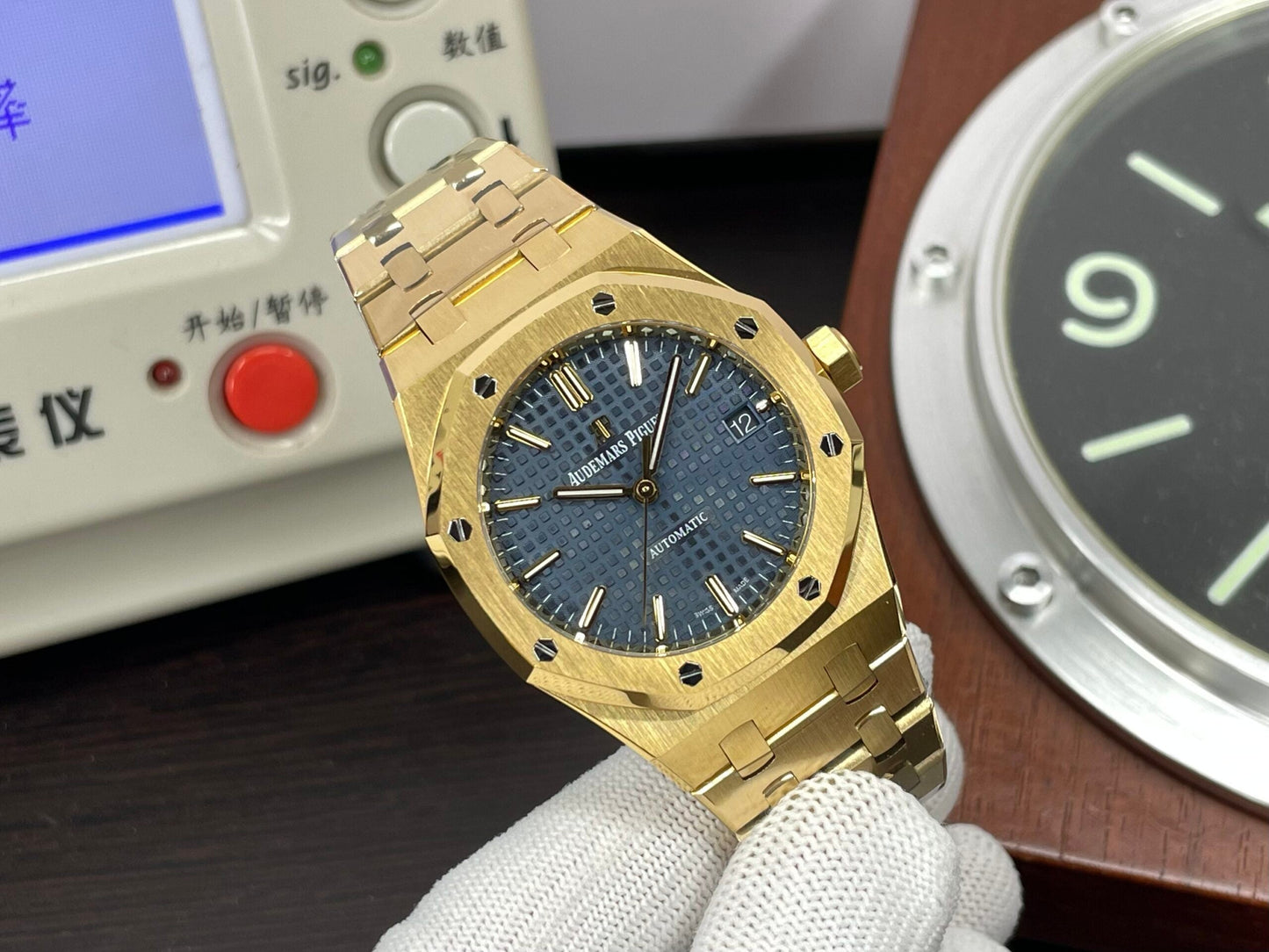ap Royal Oak 37mm 15450 Yellow Gold Case Blue Dial with Super 3120 Movement