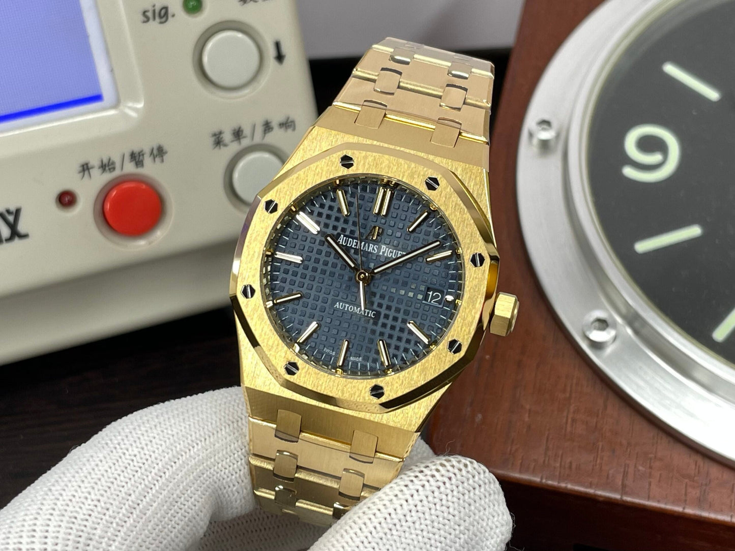 ap Royal Oak 37mm 15450 Yellow Gold Case Blue Dial with Super 3120 Movement