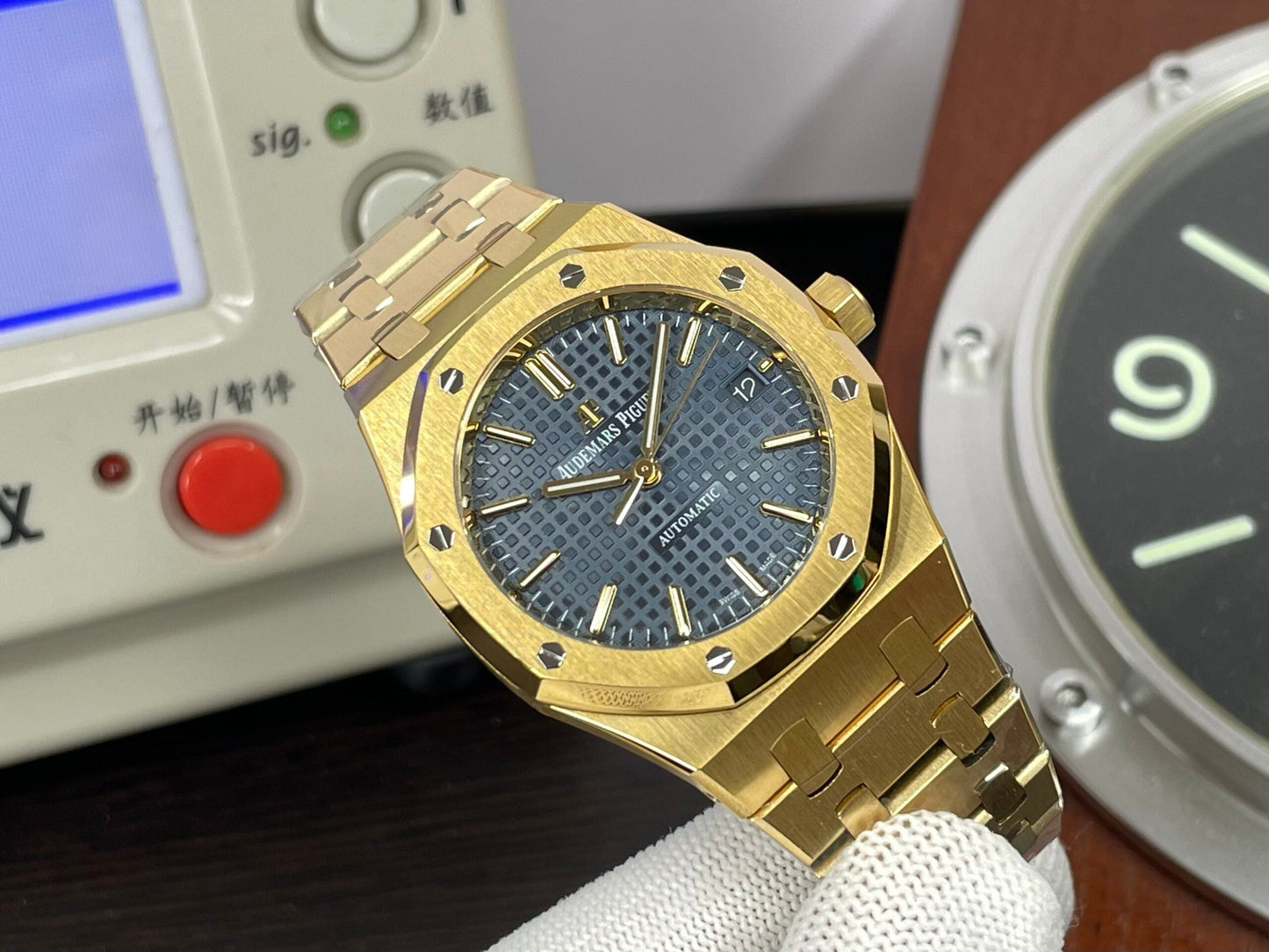 ap Royal Oak 37mm 15450 Yellow Gold Case Blue Dial with Super 3120 Movement