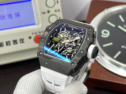 RM RM35-02 Real Black NTPT Case RMAL1 Movement White Rubber Strap