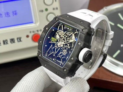 RM RM35-02 Real Black NTPT Case RMAL1 Movement White Rubber Strap