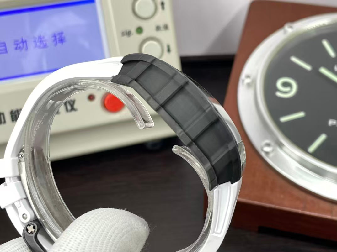 RM RM35-02 Real Black NTPT Case RMAL1 Movement White Rubber Strap