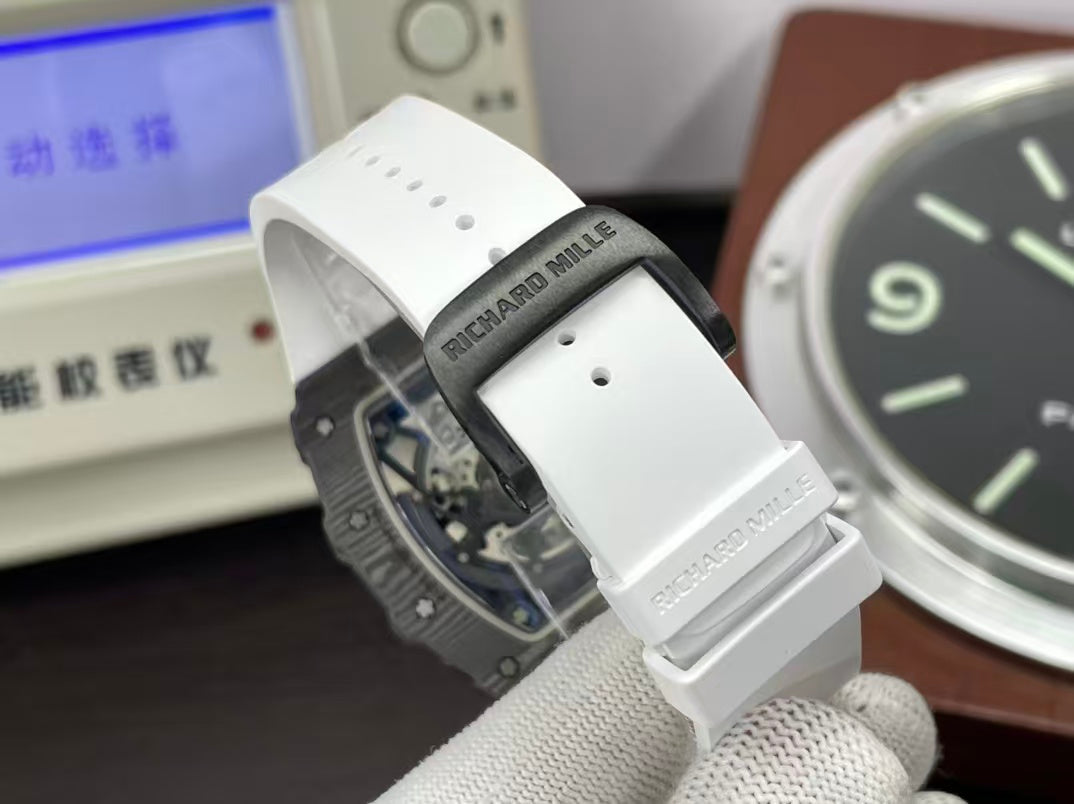RM RM35-02 Real Black NTPT Case RMAL1 Movement White Rubber Strap