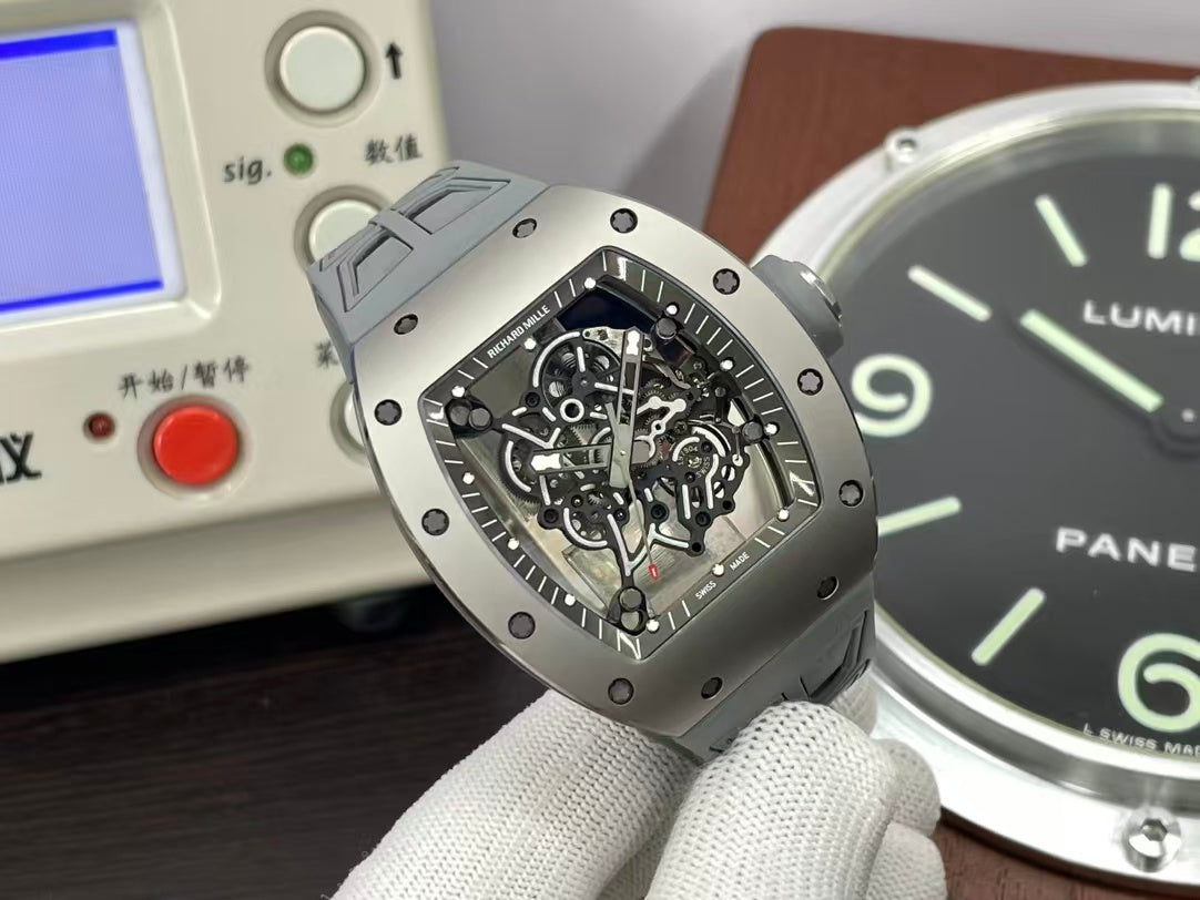 RM RM055 Gray Ceramic Case RMUL2 Movement Gray Shark Rubber Strap
