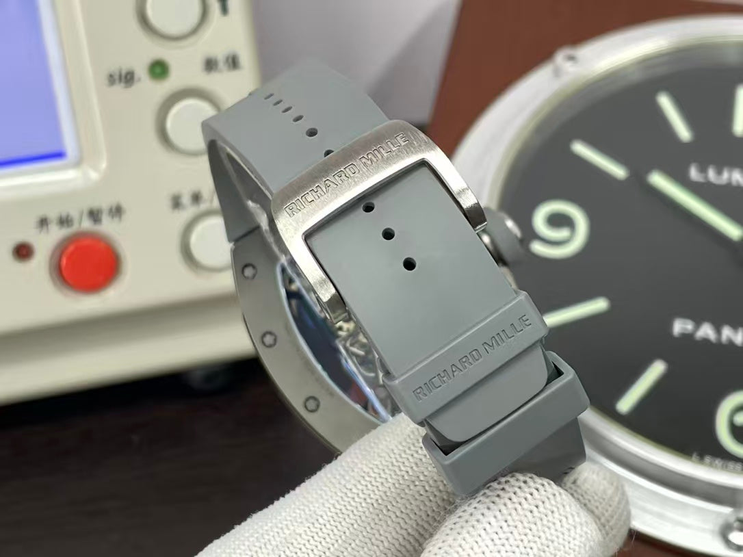 RM RM055 Gray Ceramic Case RMUL2 Movement Gray Shark Rubber Strap