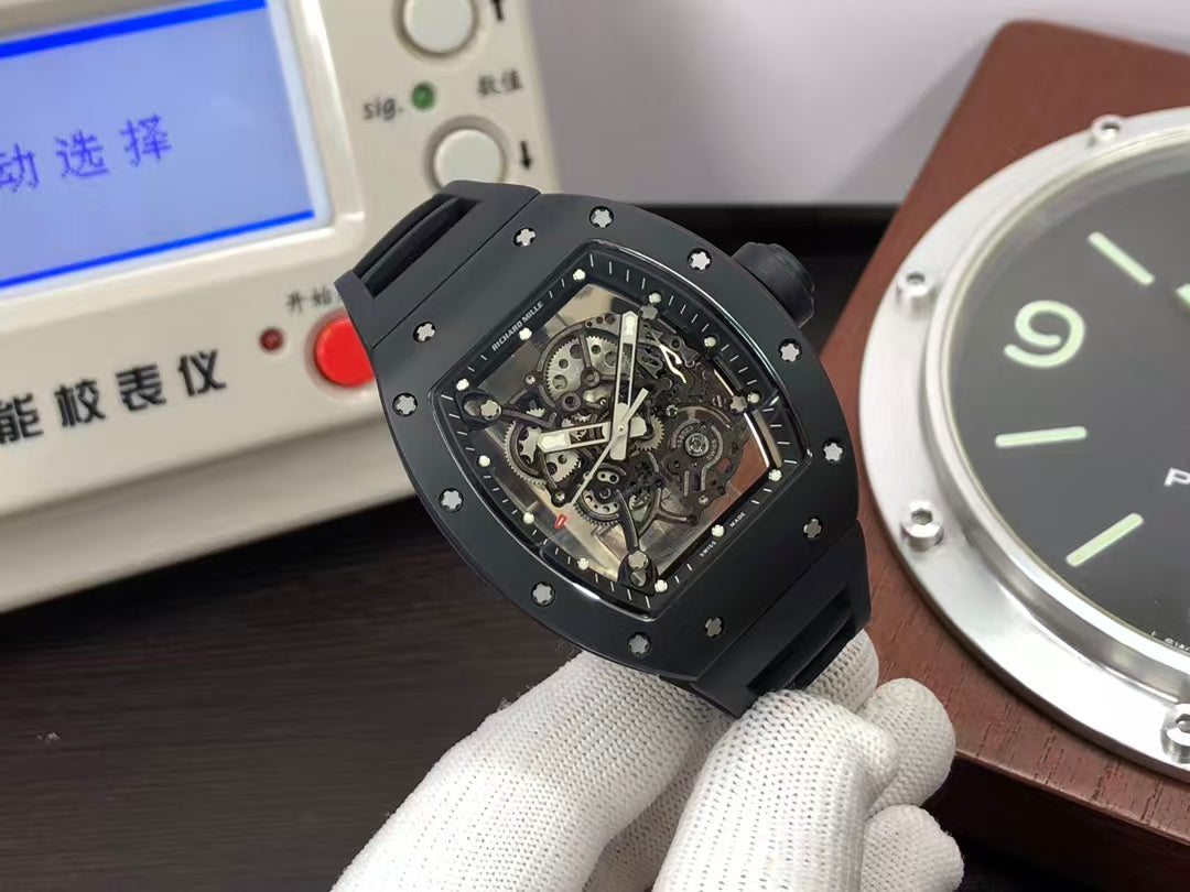 RM RM055 Black Ceramic Case RMUL2 Movement Black Rubber Strap