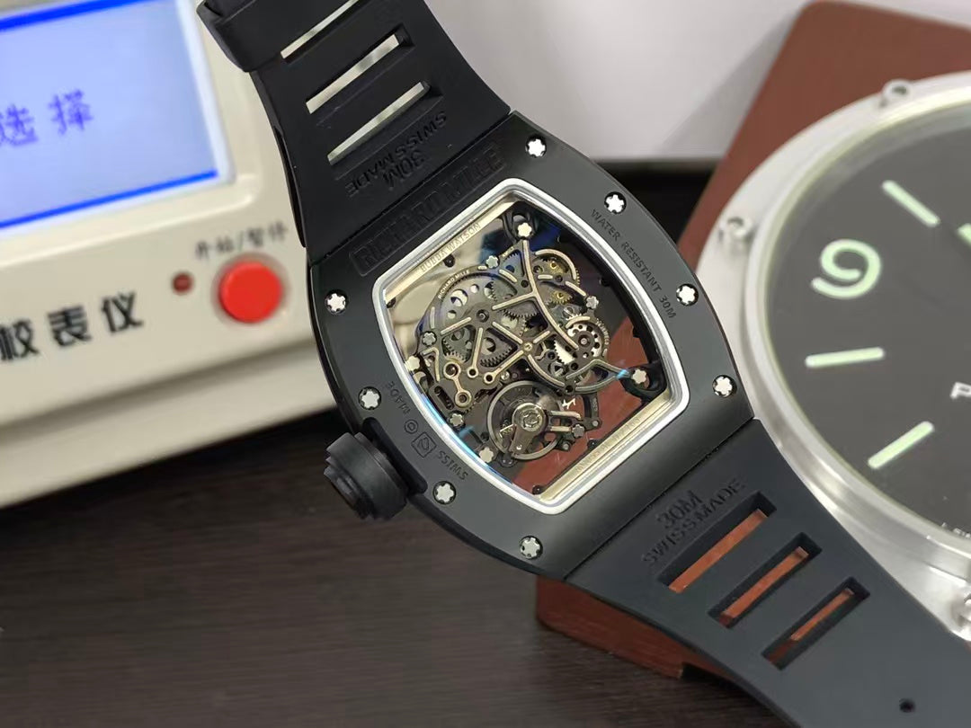 RM RM055 Black Ceramic Case RMUL2 Movement Black Rubber Strap