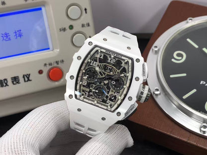 RM RM011 03 White Ceramic Case RMAC3 Movement White Rubber Strap