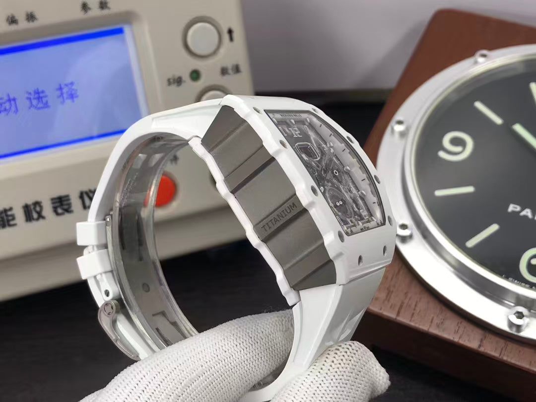 RM RM011 03 White Ceramic Case RMAC3 Movement White Rubber Strap