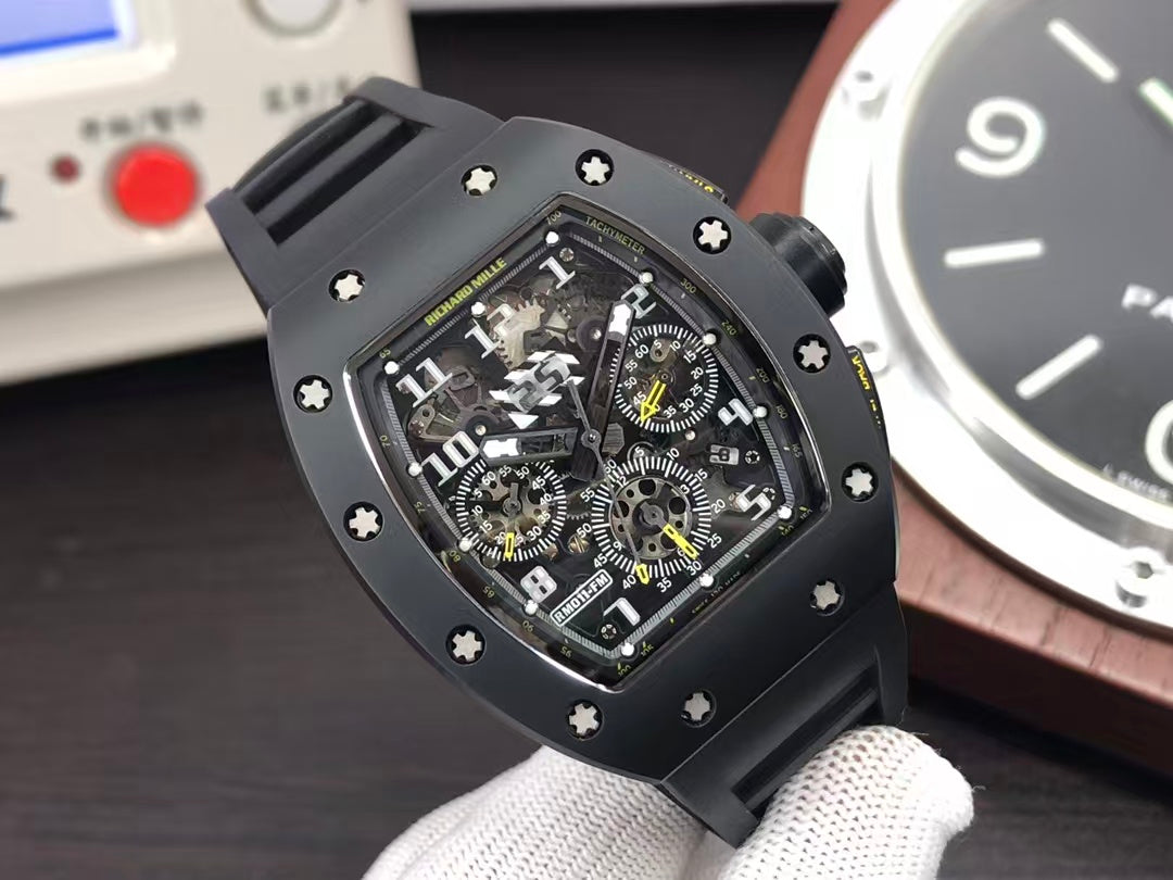 RM RM011 Felipe Massa Titanium Flyback Chronograph RMAC1 Black Rubber Strap