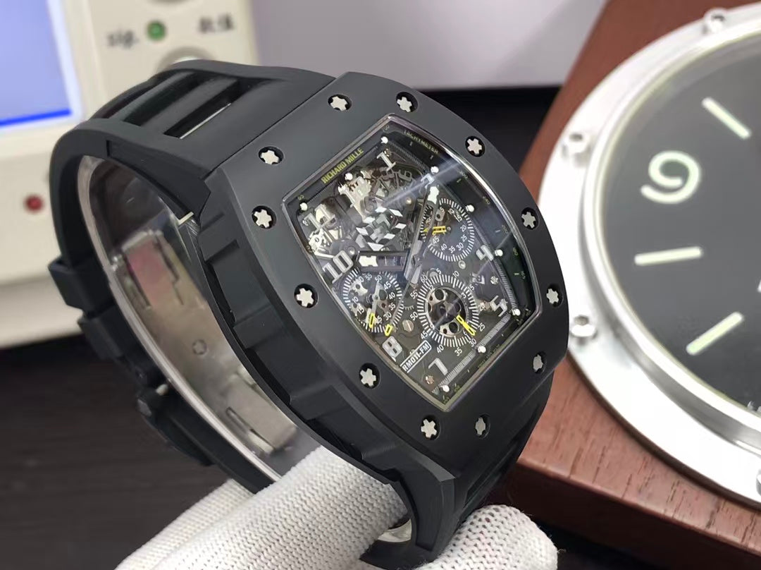 RM RM011 Felipe Massa Titanium Flyback Chronograph RMAC1 Black Rubber Strap