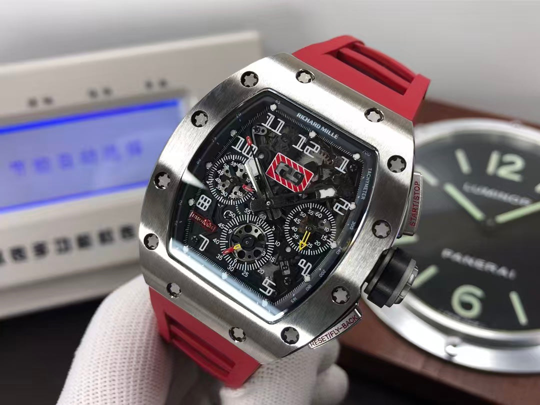 RM RM011 03 Titan Felipe Massa Valjoux 7750 Movement Skeleton Dial Red Rubber Strap