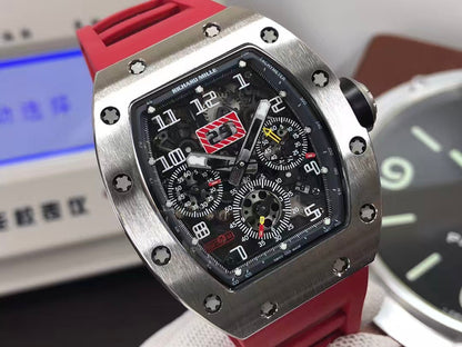 RM RM011 03 Titan Felipe Massa Valjoux 7750 Movement Skeleton Dial Red Rubber Strap