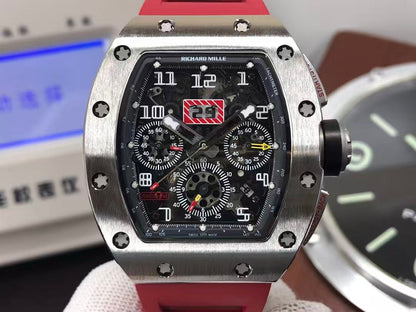 RM RM011 03 Titan Felipe Massa Valjoux 7750 Movement Skeleton Dial Red Rubber Strap