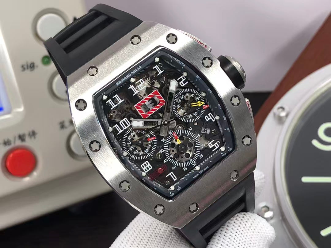 RM RM011 03 Titan Felipe Massa Valjoux 7750 Movement Skeleton Dial Black Rubber Strap