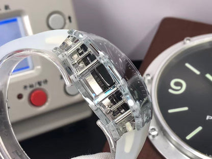 RM RM012 01 Transparent Case Handwinding Tourbillon Movement Transparent Rubber Strap