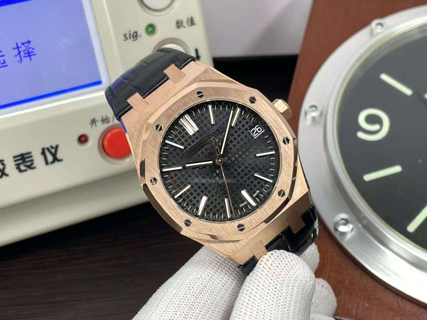 Super Watch ap Royal Oak 15510OR Rose Gold Case Black Dial 4302 Movement